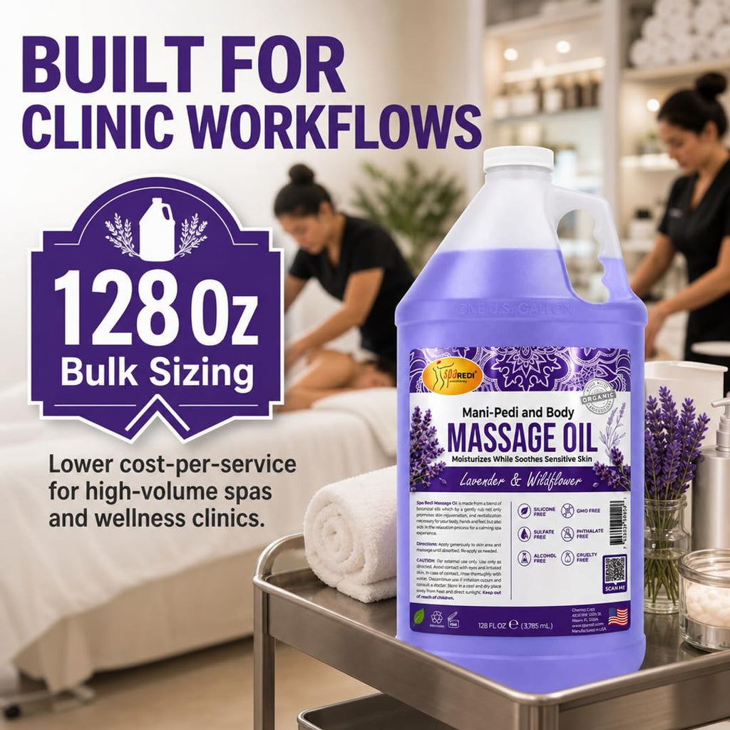Lavender Massage Oil 128 Oz with Almond Cotton Seed Sunflower Avocado Oil F922569