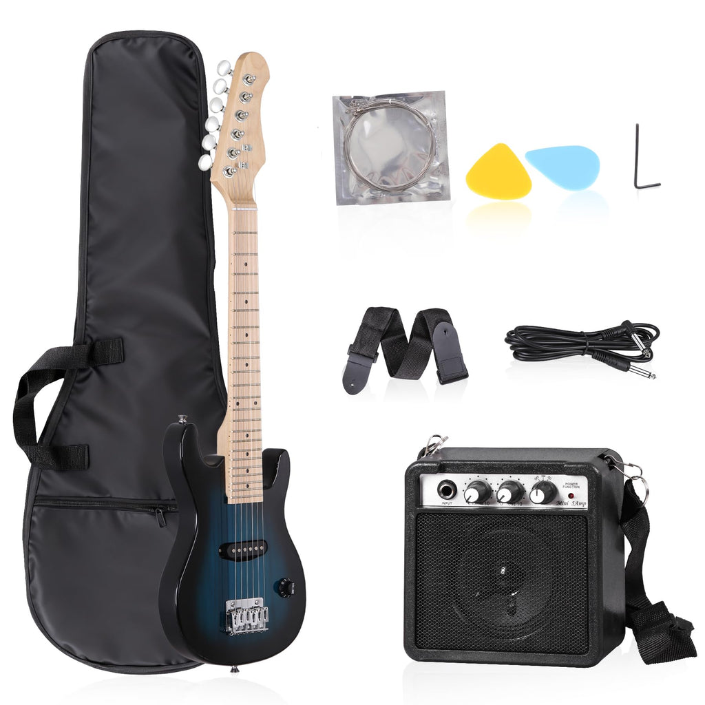 30 Inch Blue Kids Electric Guitar Beginner Kit with Amplifier D86559