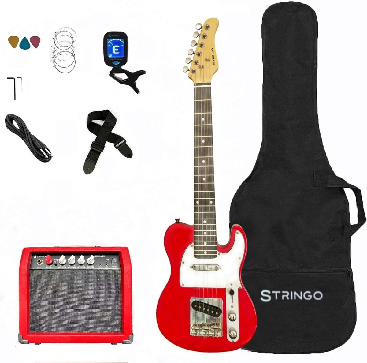 Red 30 Inch Kids Electric Guitar Beginner Kit Set B96540