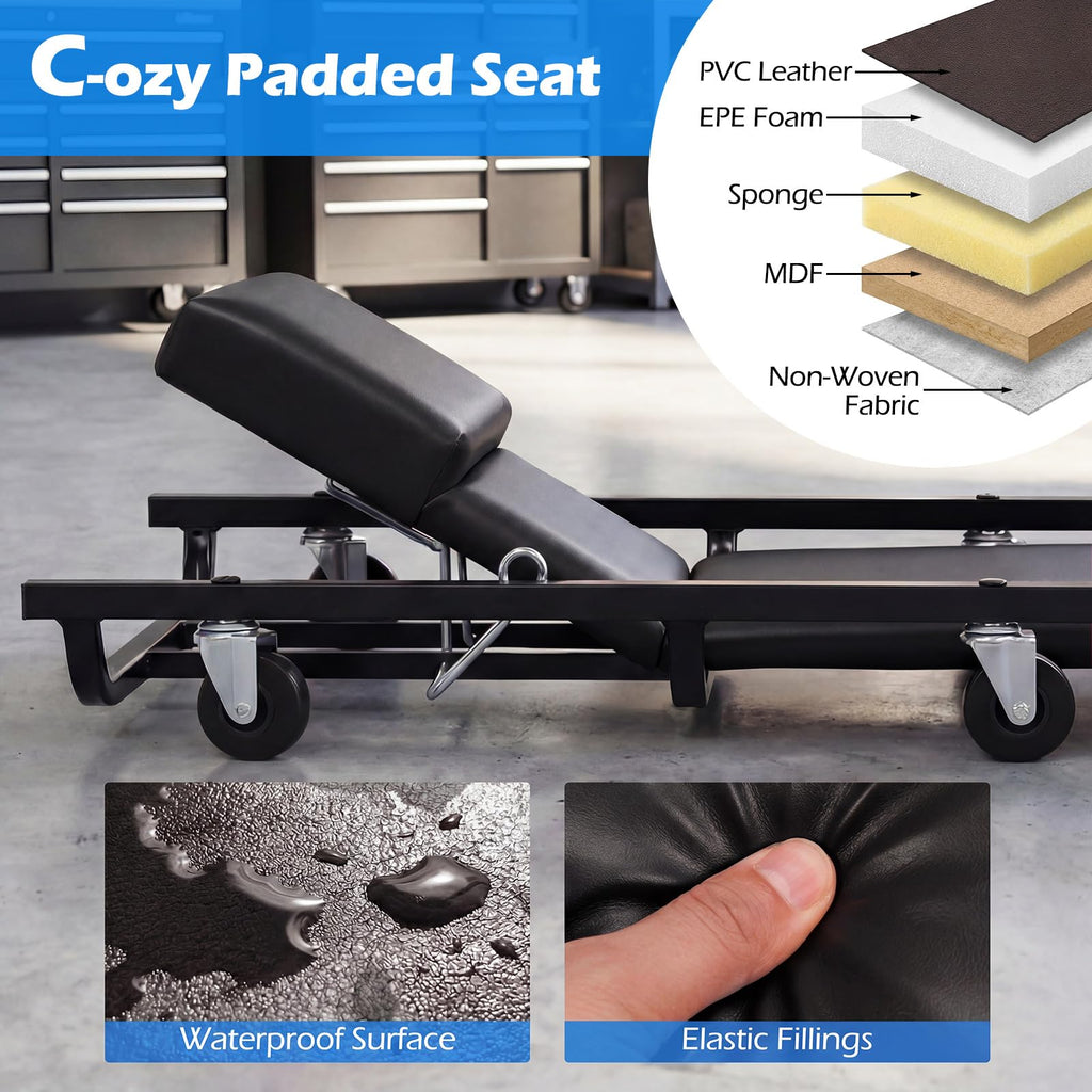 40 Inch Padded Rolling Creeper with 6 Swivel Casters M985