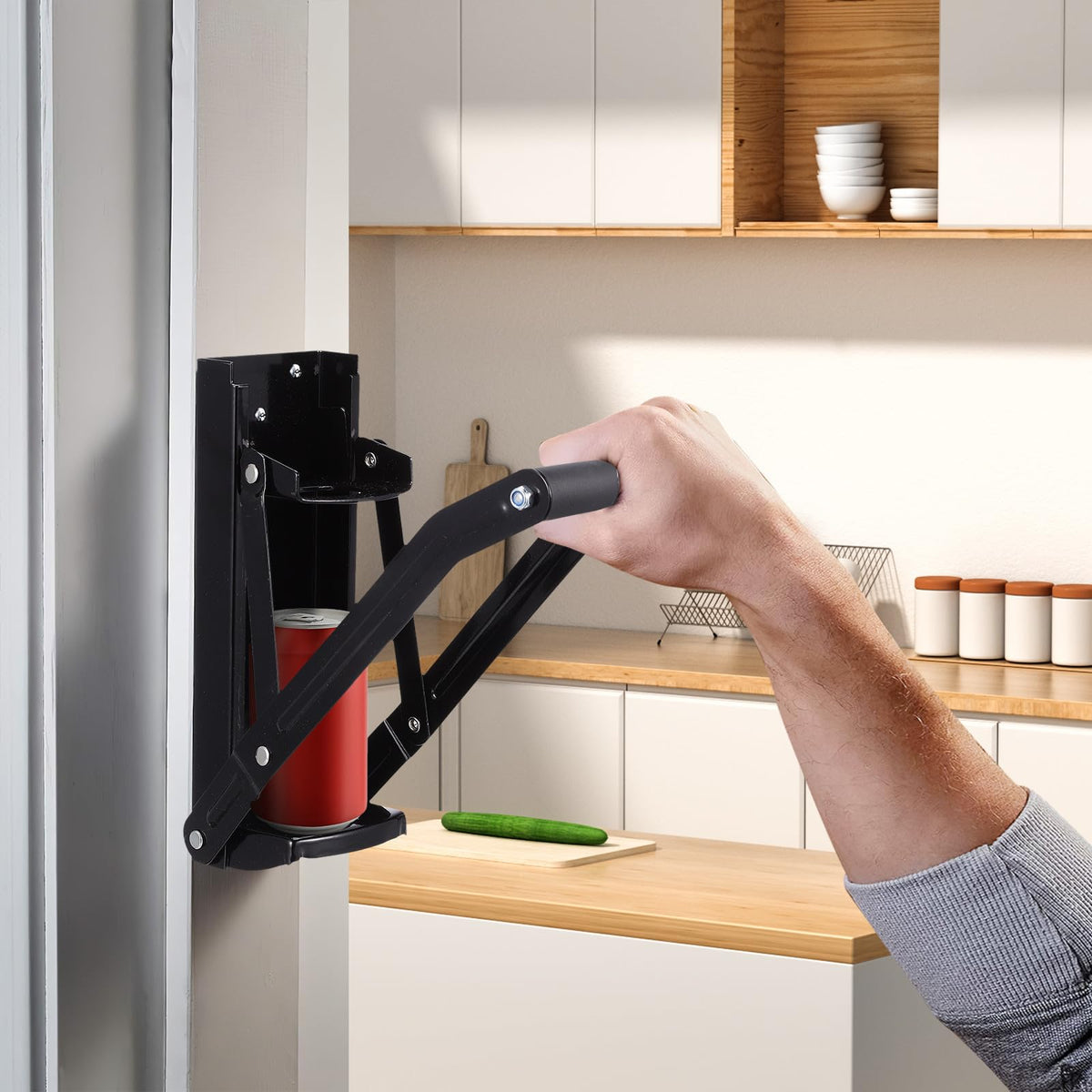 Wall Mounted Stainless Steel Can Crusher with Built in Opener T2025