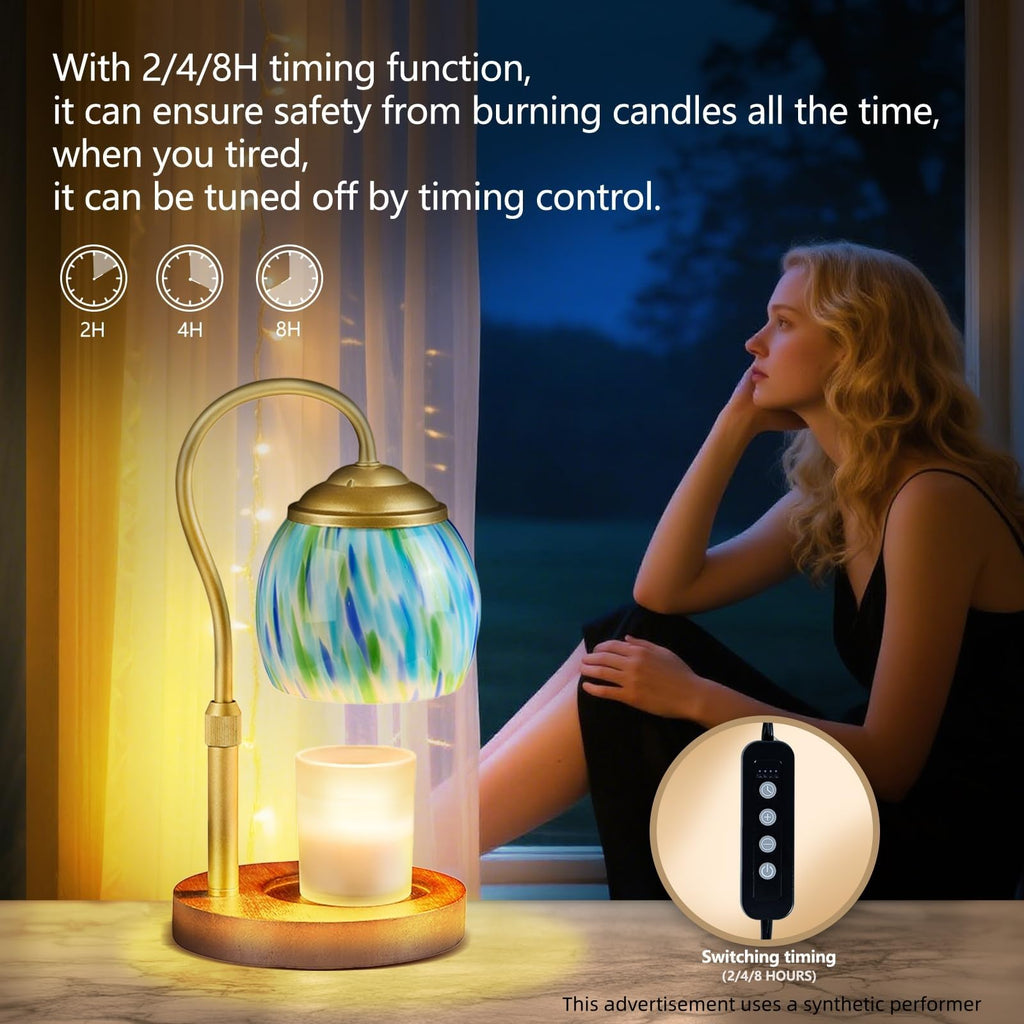 Blue Glass Candle Warmer Lamp A662