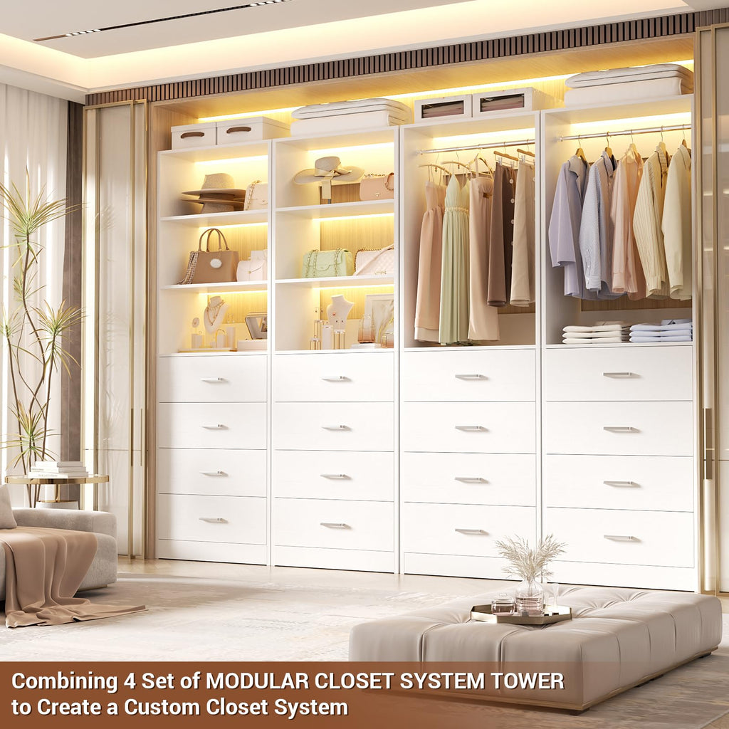 Wood Closet Organizer with 4 Drawers M32455