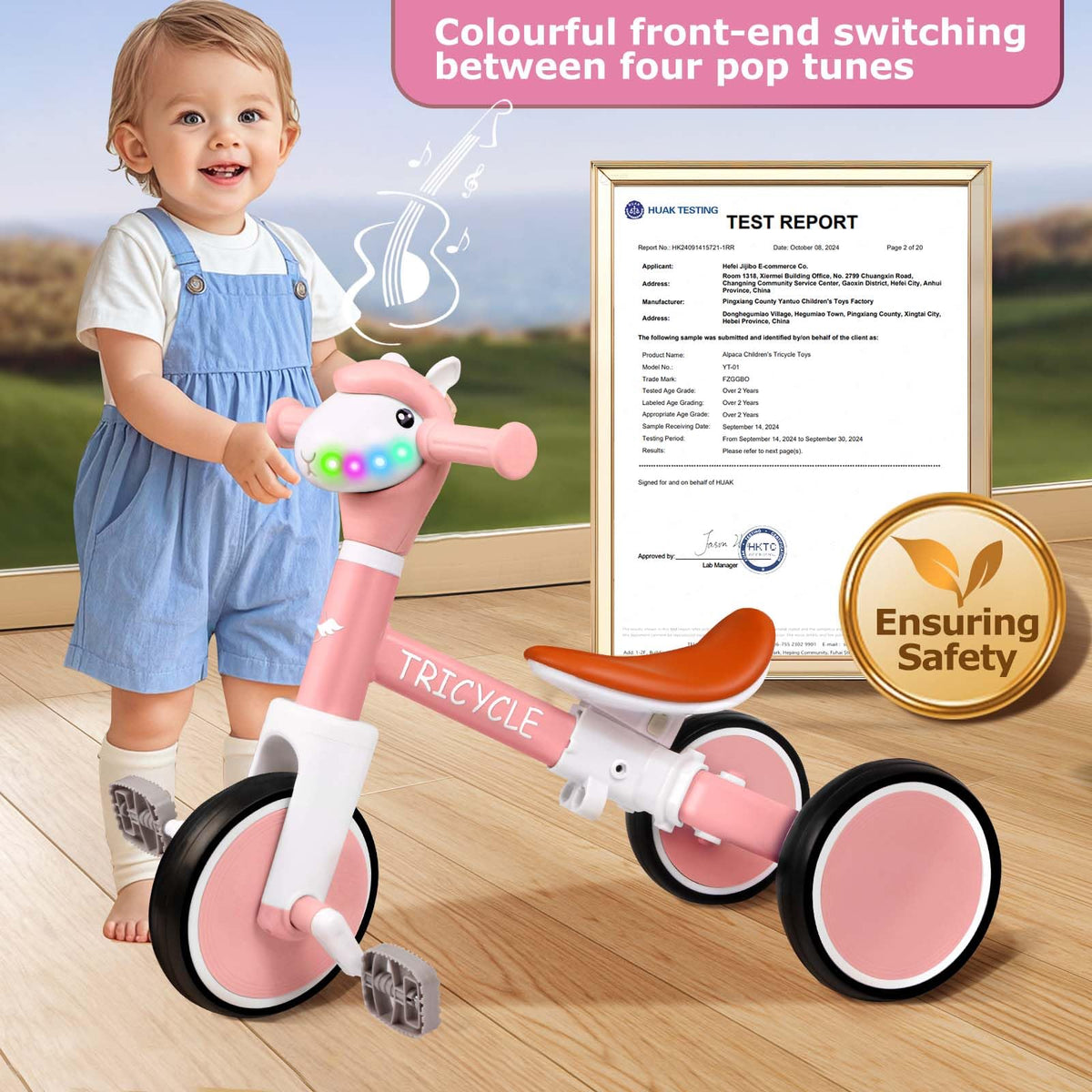 4-in-1 Kids Tricycle with Light & Music K628525
