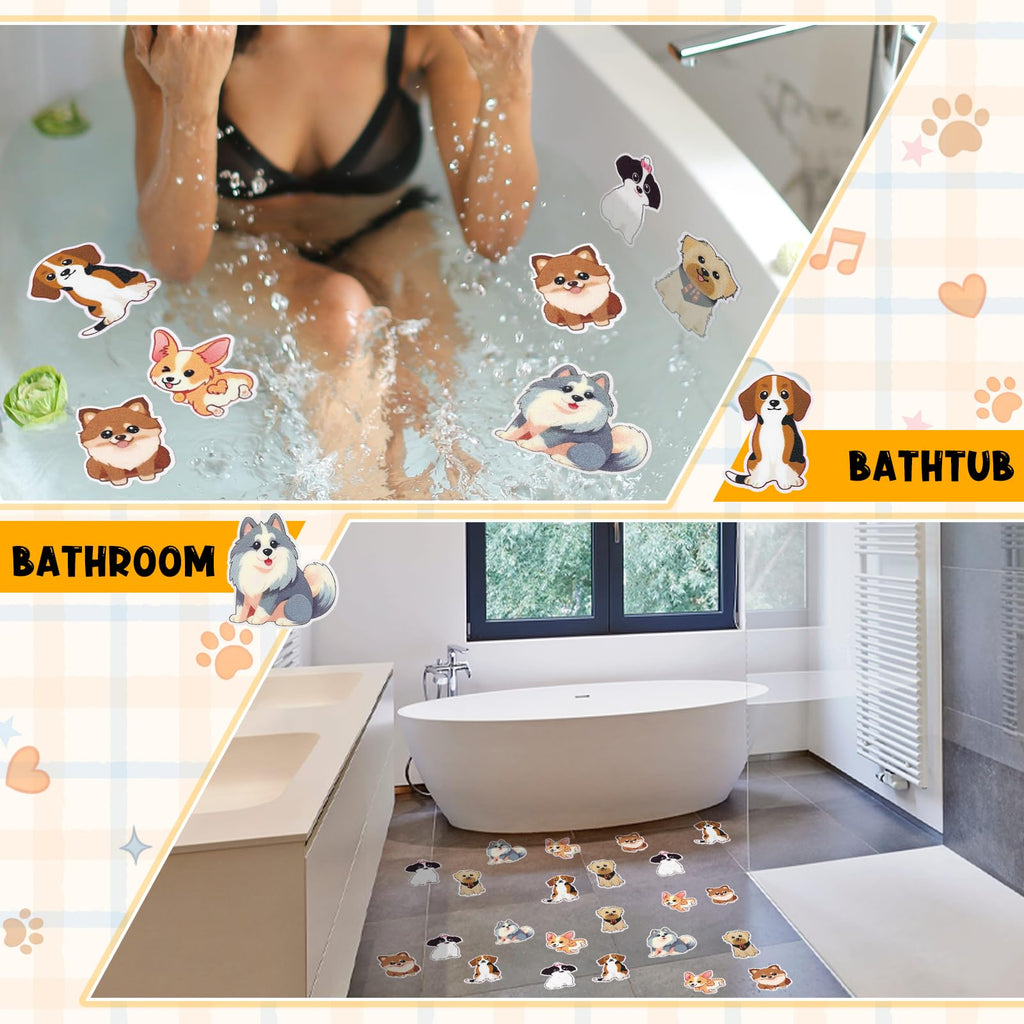 24 Pcs Dog Bathtub Non Slip Stickers R650