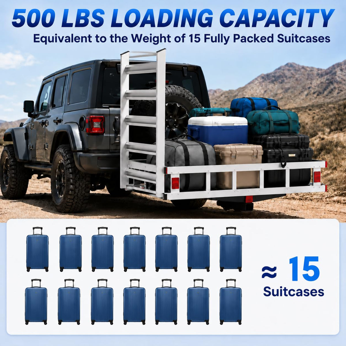 Aluminum Hitch Cargo Carrier with Ramp J820679