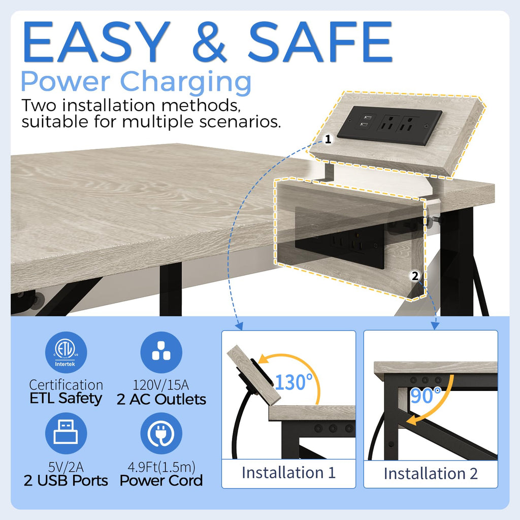 24"x23.6" Printer Stand with Power Outlet P129