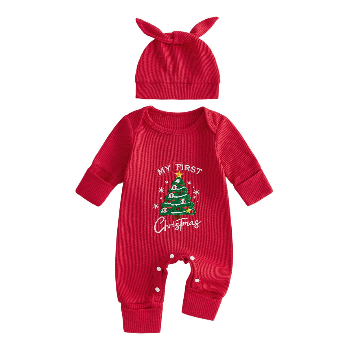 Christmas Baby Romper Jumpsuit Hat Set I726