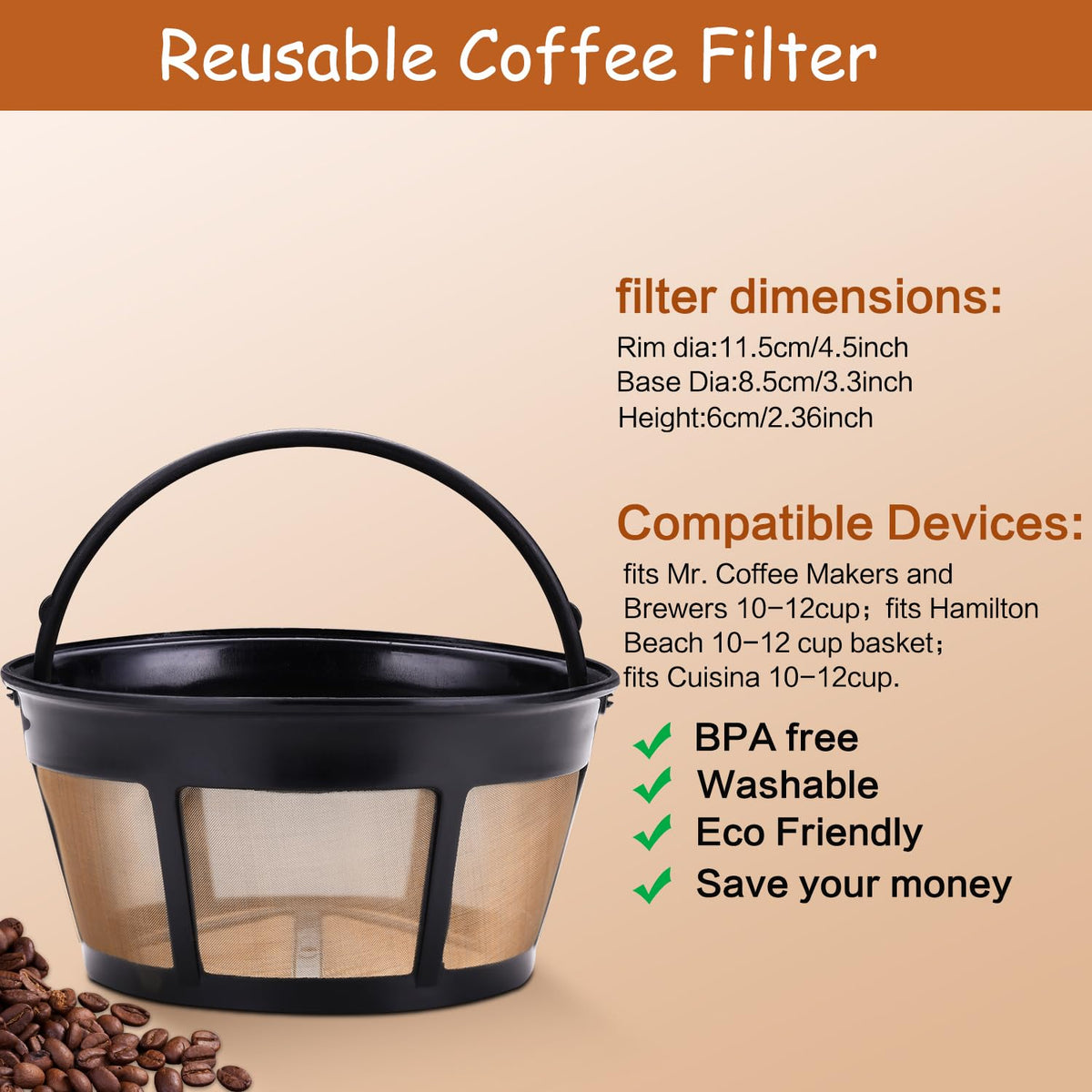 Reusable Coffee Filter 10-12 Cup O4957