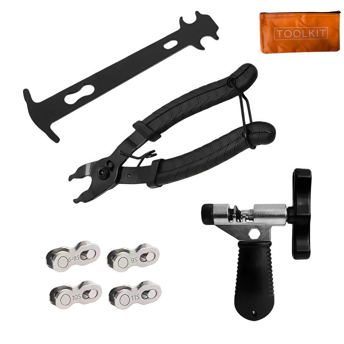 Bike Chain Repair Tool Kit with Chain Breaker, Master Link Pliers & Wear Checker T639706