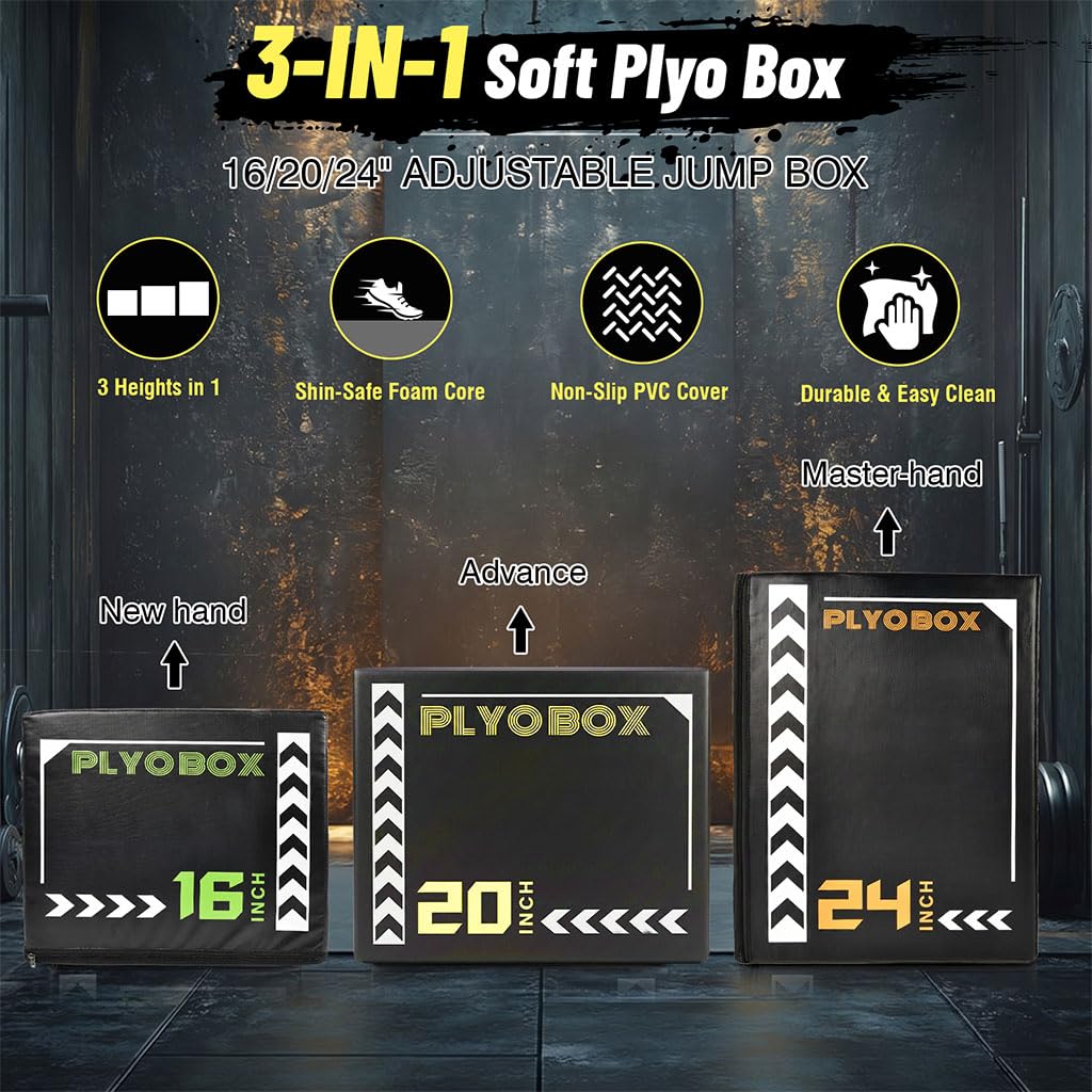 3-in-1 Foam Plyo Box with Non-Slip Cover B5105