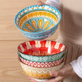 Bohemian Ceramic Cereal/Soup Bowls Set of 4 V2323