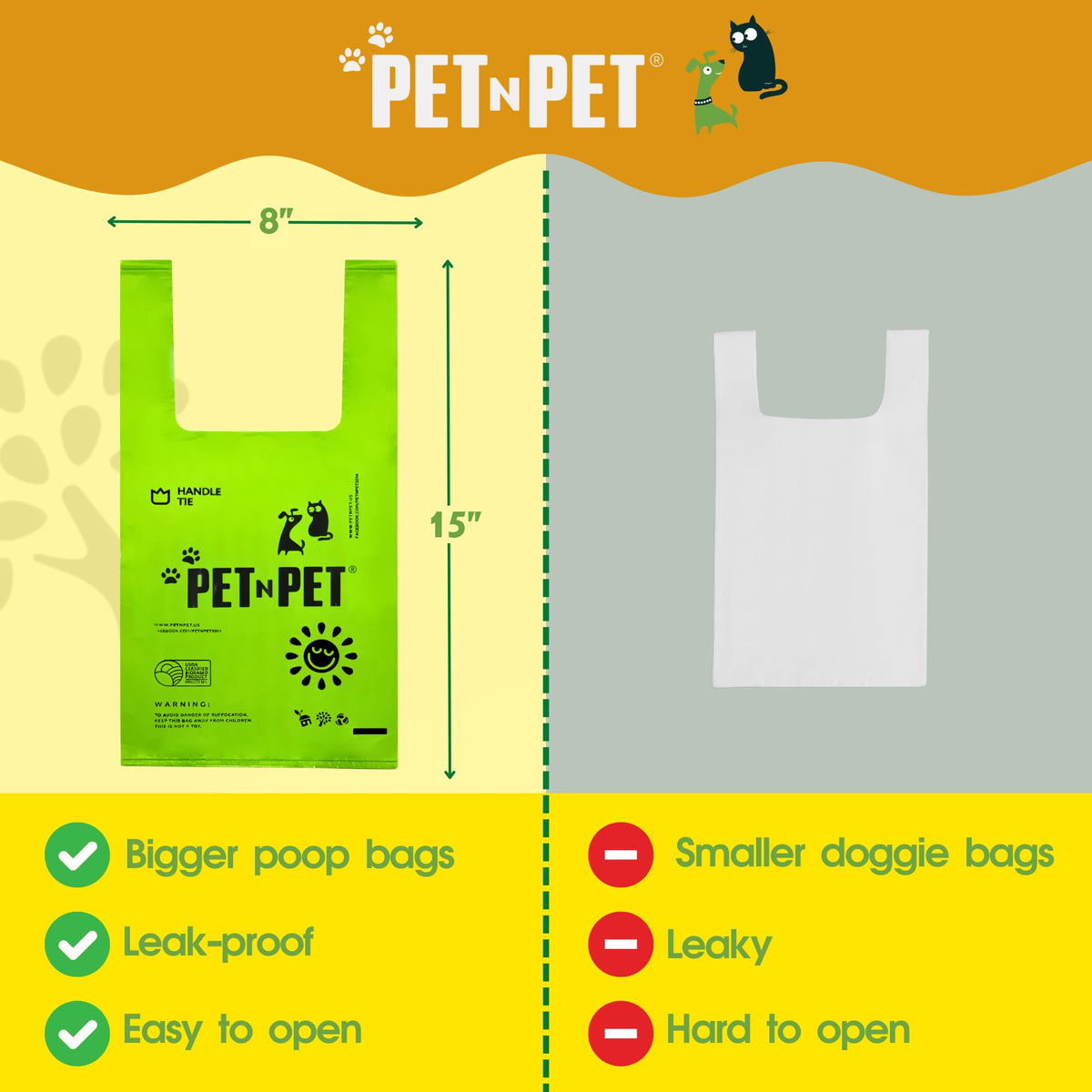 200 Count Unscented Tie Handles Poop Bags M902