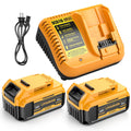 2 Pack 20v Max 6.0mAh Replacement Battery with Charger Station D46935