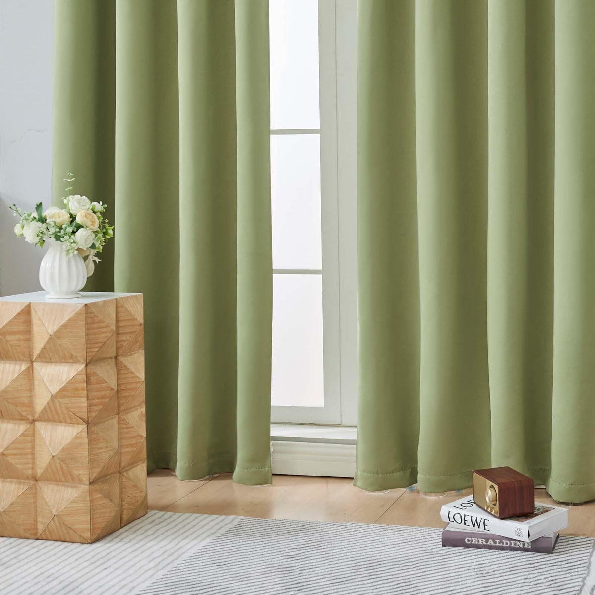Sage Green 72 Inch Blackout Curtains 2 Panels Set N199801