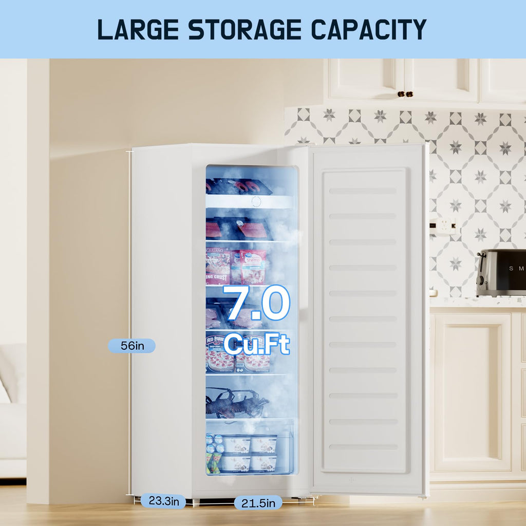 7.0 Cu.Ft Upright Freezer White C187