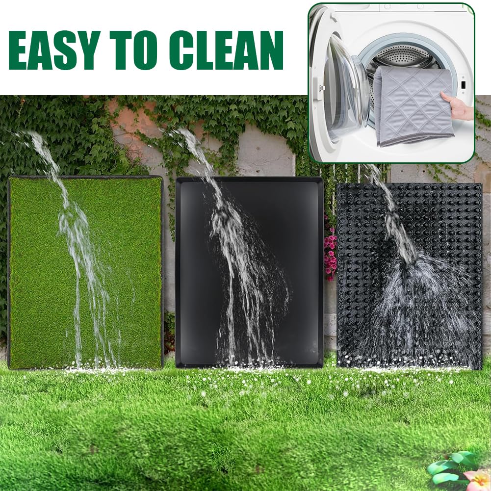 Reusable Pet Grass Potty with 2-Pack Replaceable Artificial Grass M554346
