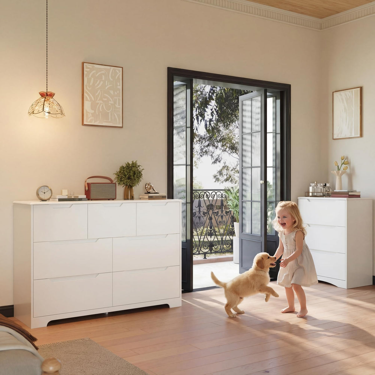 White 7 Drawer Dresser S47482