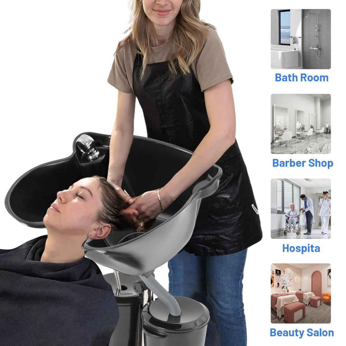 Portable Plastic Shampoo Bowl with Electric Pump R967222