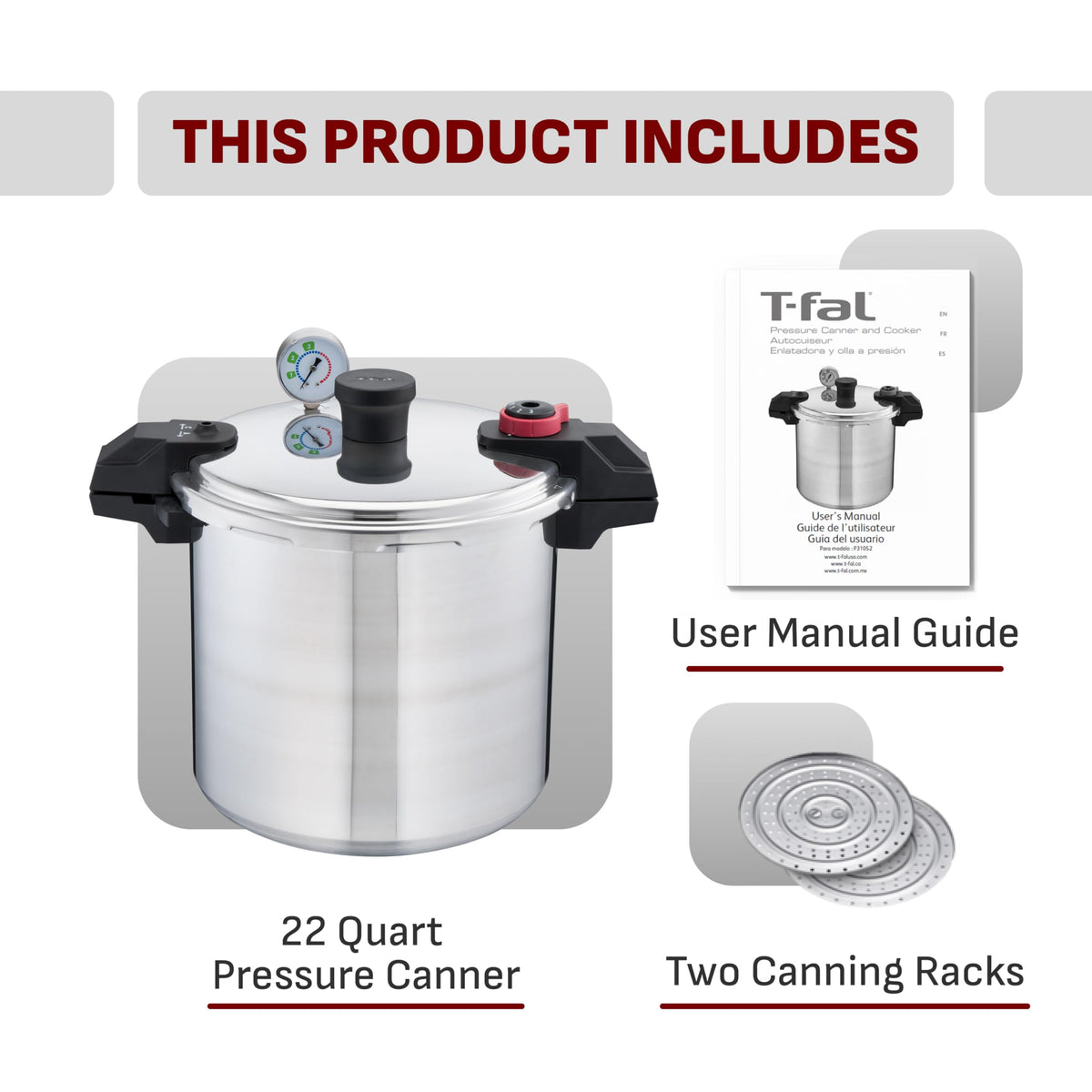 22-Quart Aluminum Pressure Canner with Racks B143