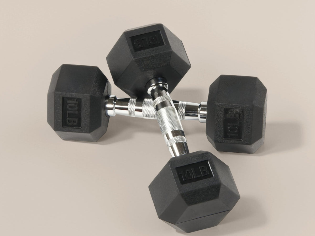 10LB Rubber Hex Dumbbells Set of 2 S198