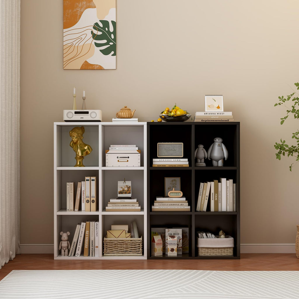 Black 6-Cube Storage Shelf Bookcase X562565