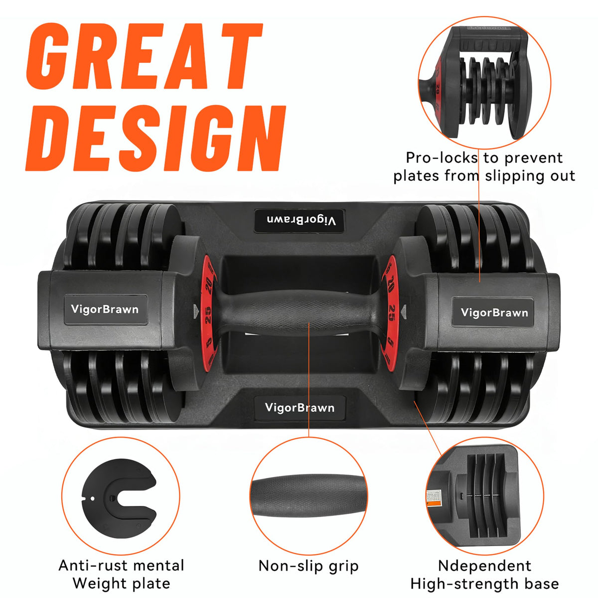 Adjustable Dumbbell Set with Storage Case R983560