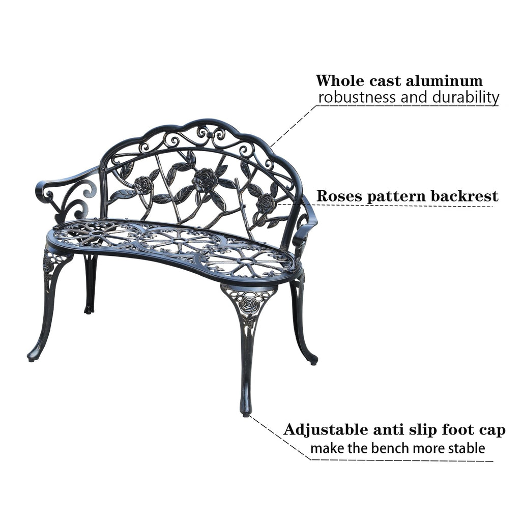 Cast Aluminium Outdoor Bench D610663