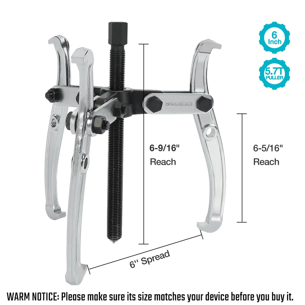 6-Inch 3-Jaw Gear Puller CR-V Steel V263