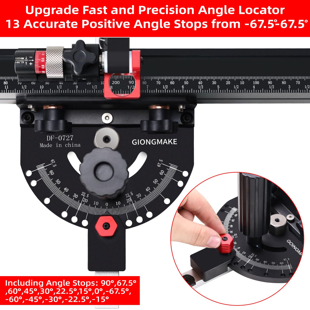 Table Saw Miter Gauge with Extendable Fence and Flip Stop E63123