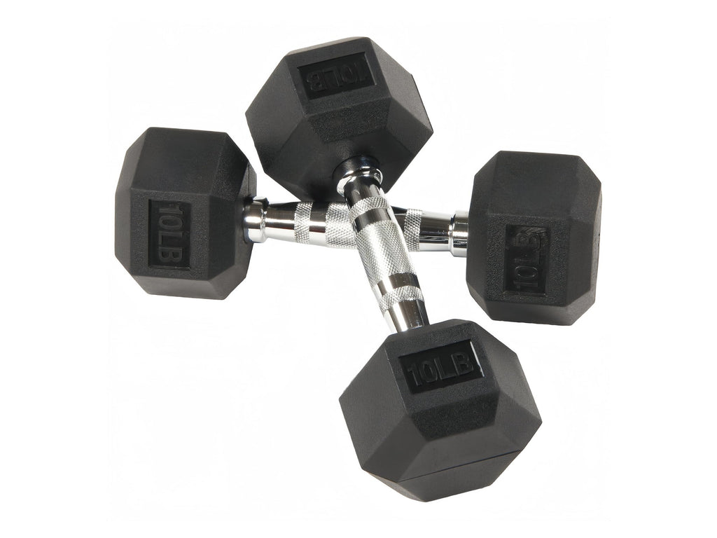 10LB Rubber Hex Dumbbells Set of 2 S198