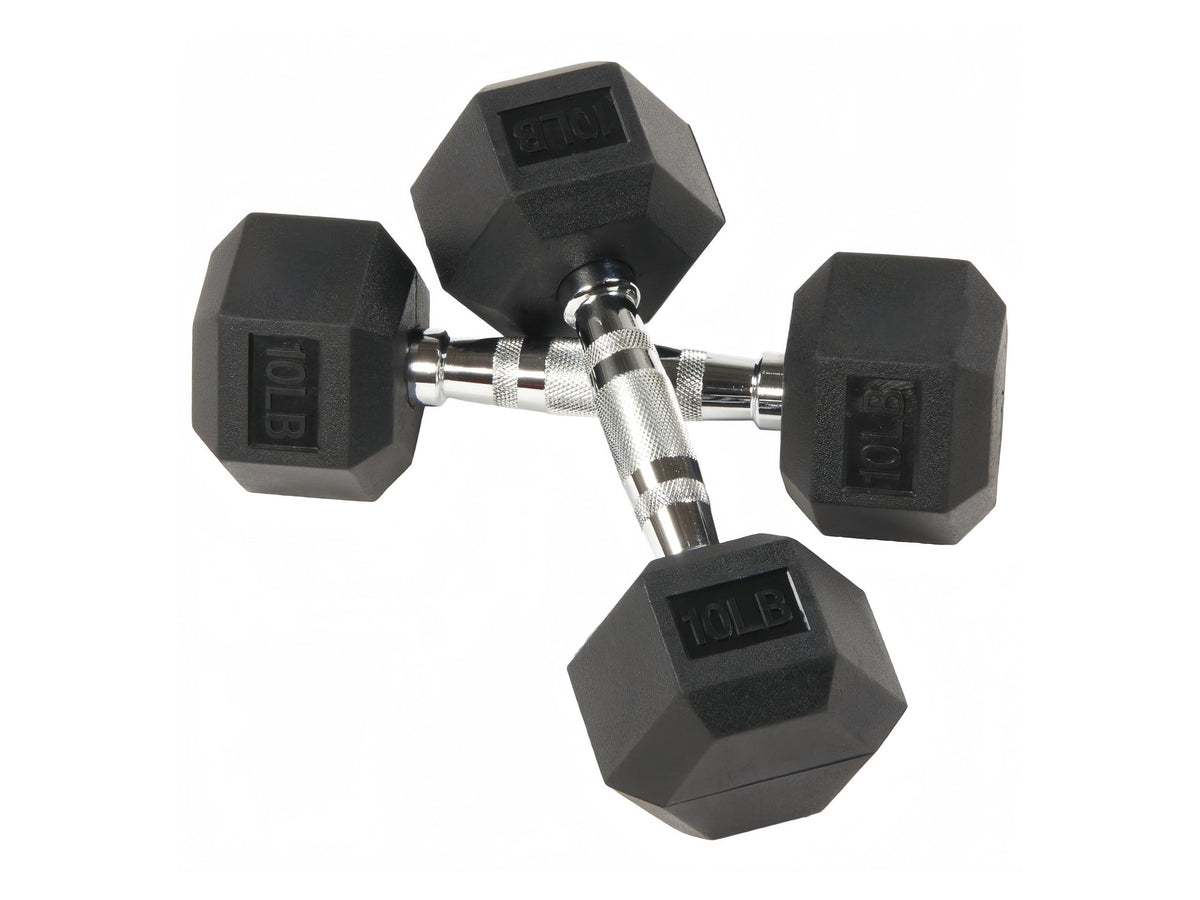 10LB Rubber Hex Dumbbells Set of 2 S198