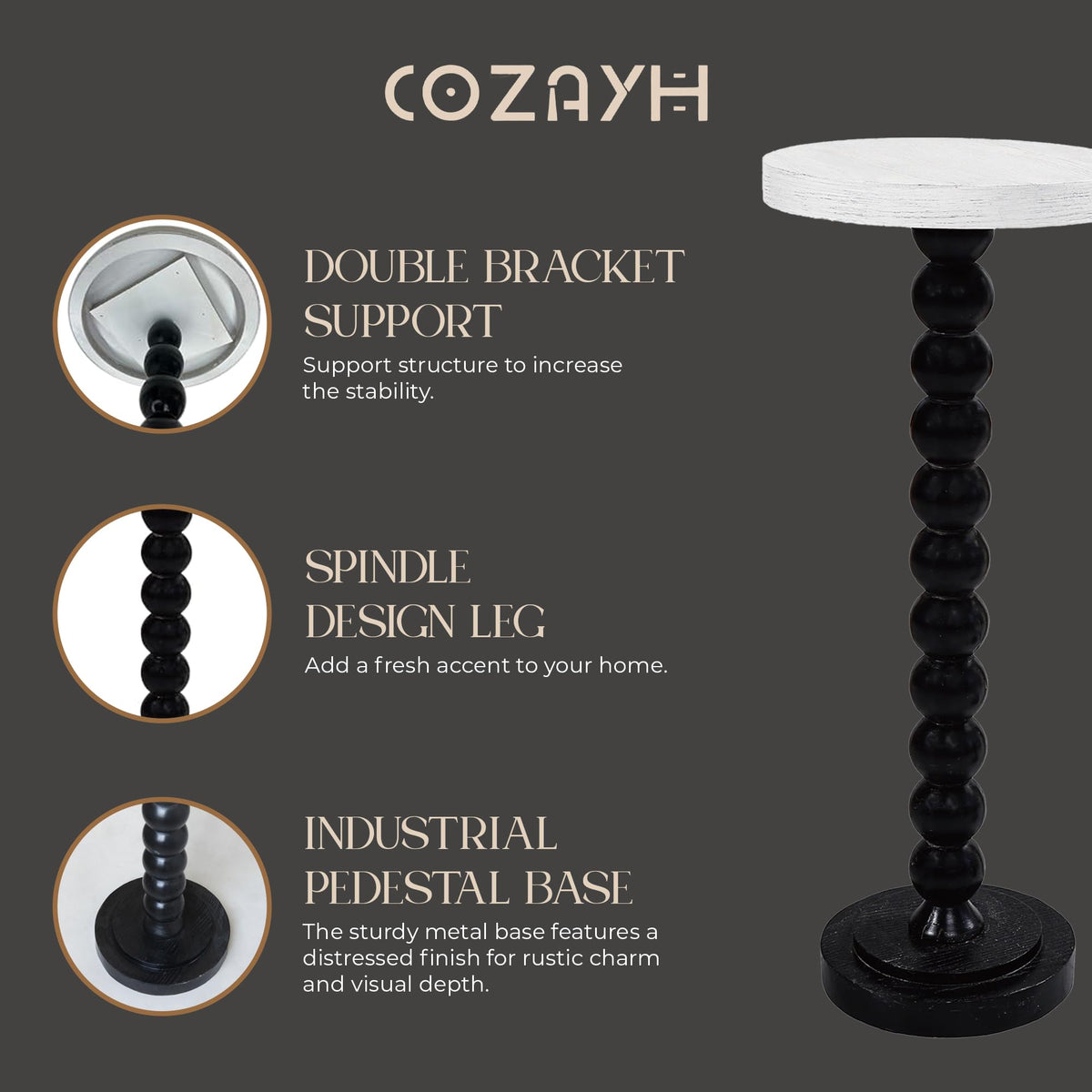 Small Pedestal End Table L8018