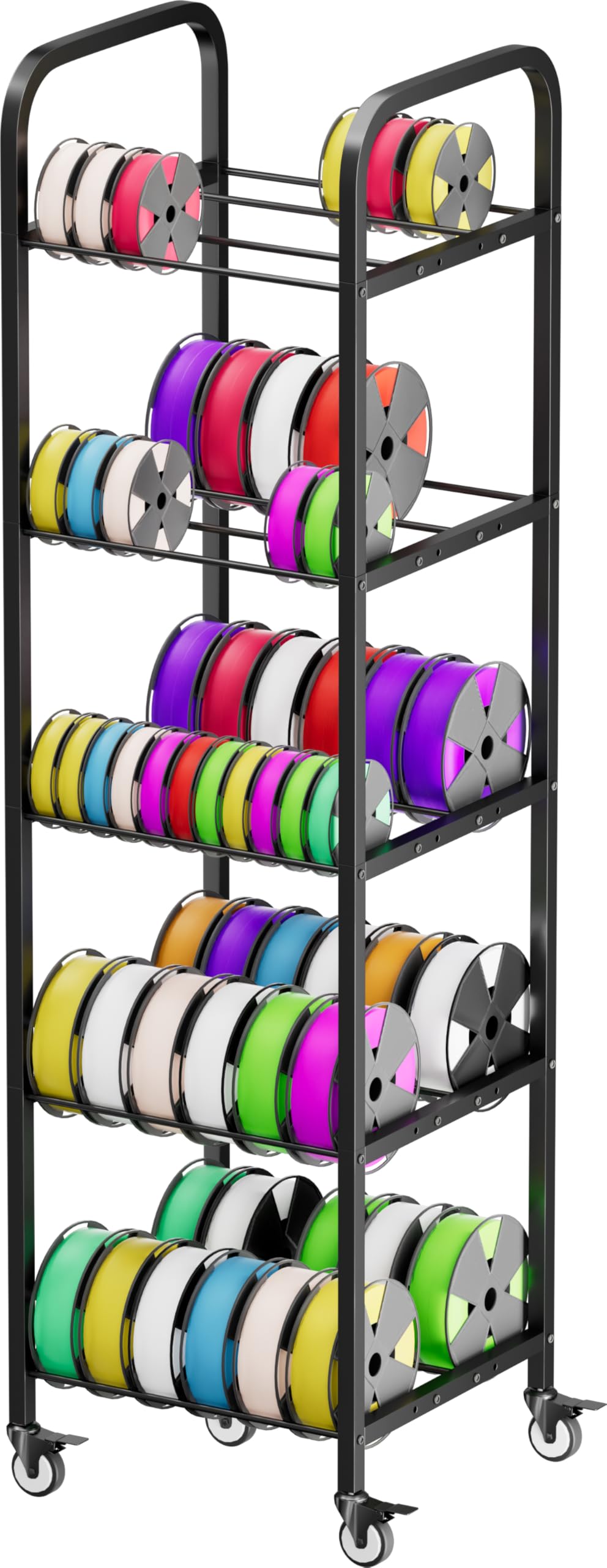 5-Tier 3D Printer Filament Storage Rack with Wheels X811848