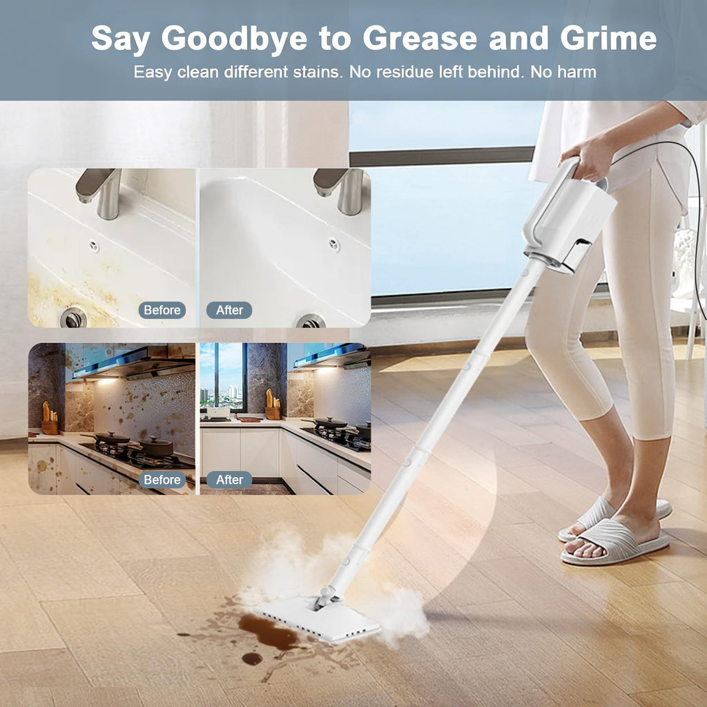 1200W Rotatable Steam Mop with 2 Modes, 400ML Tank, 23FT Cord F814