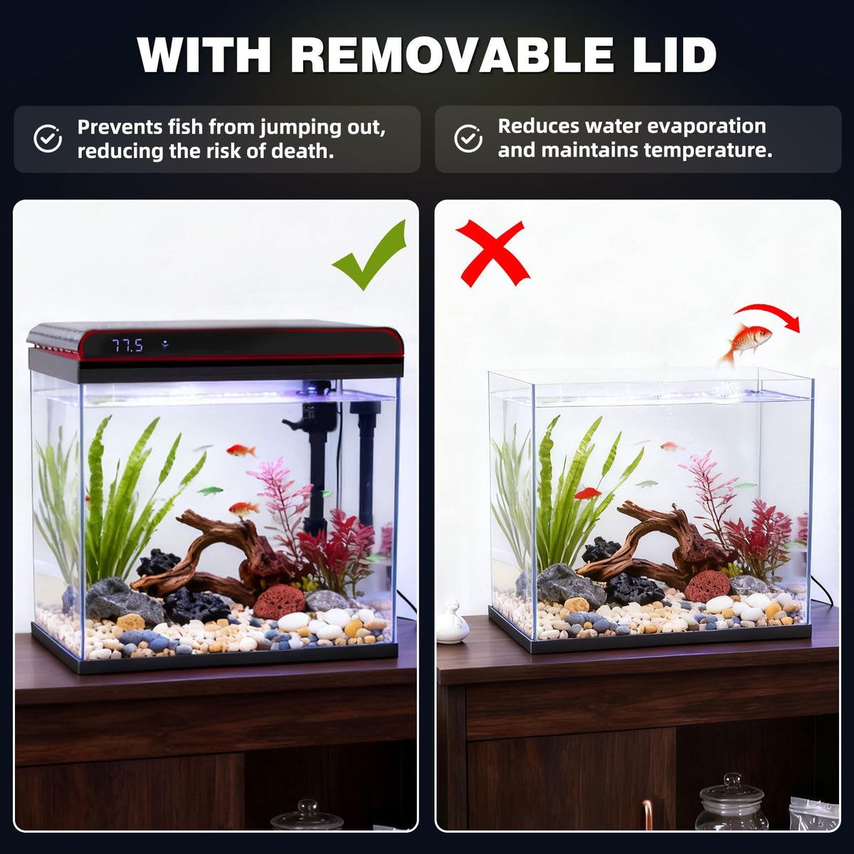 10 Gallon Glass Fish Tank Aquarium Starter Kit V4332