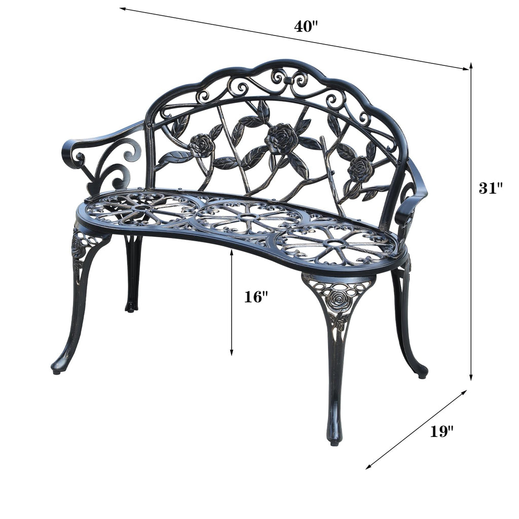 Cast Aluminium Outdoor Bench D610663