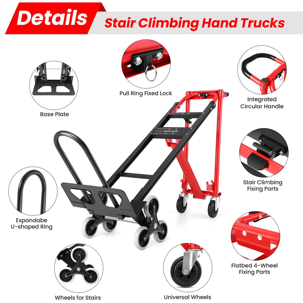 Heavy Duty 1000LBS 3 in 1 Convertible Folding Hand Truck Dolly Cart with Solid Wheels U32740
