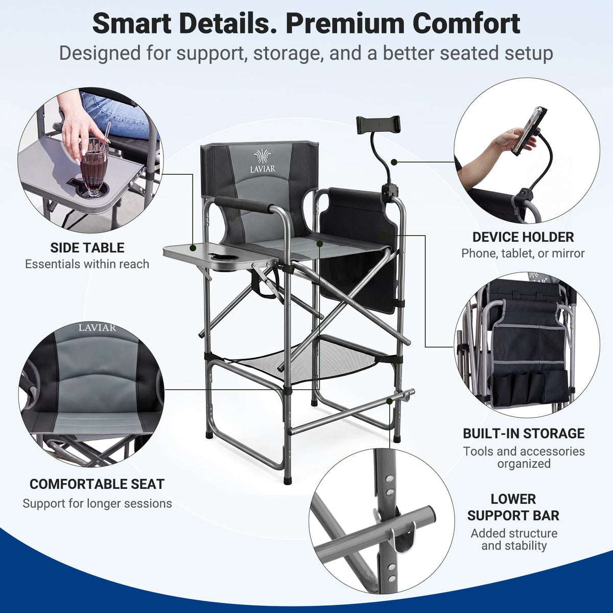 Foldable Directors Chair with Tablet Holder N515793