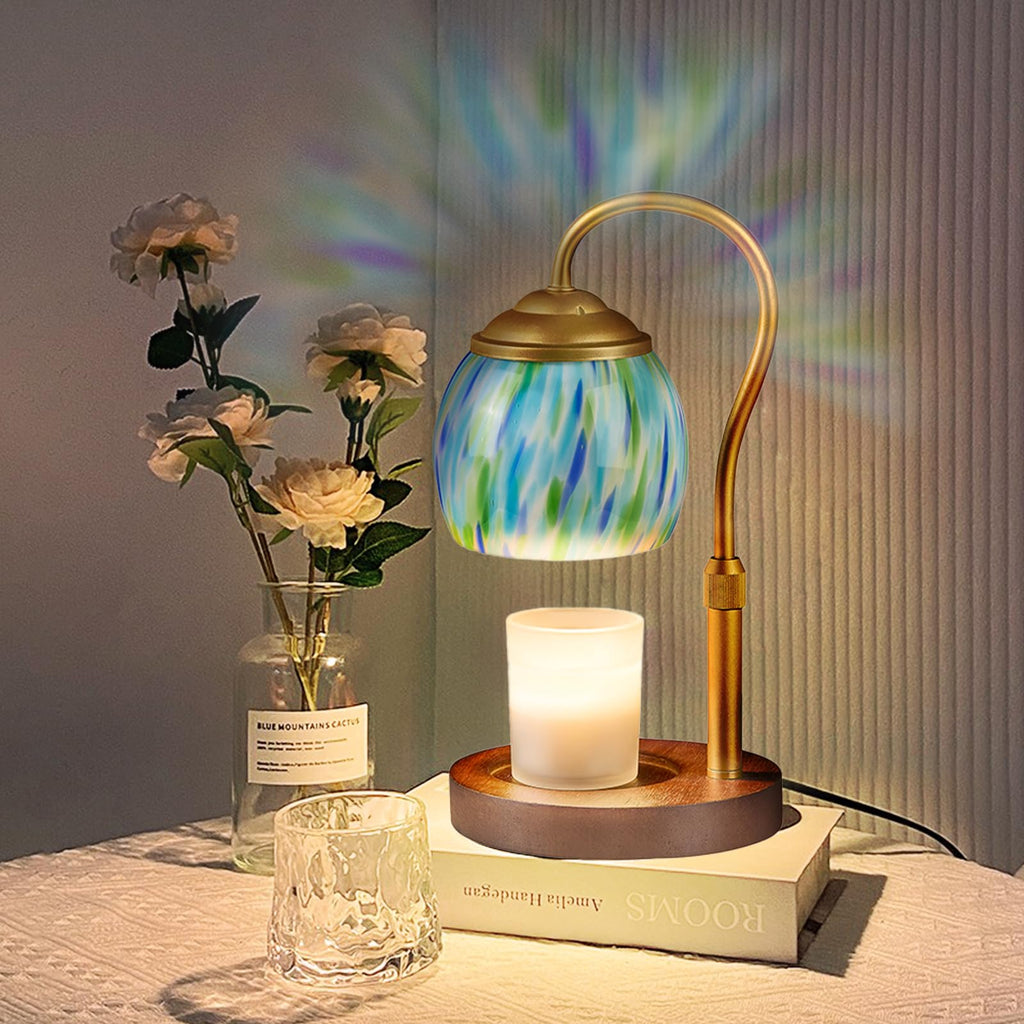 Blue Glass Candle Warmer Lamp A662