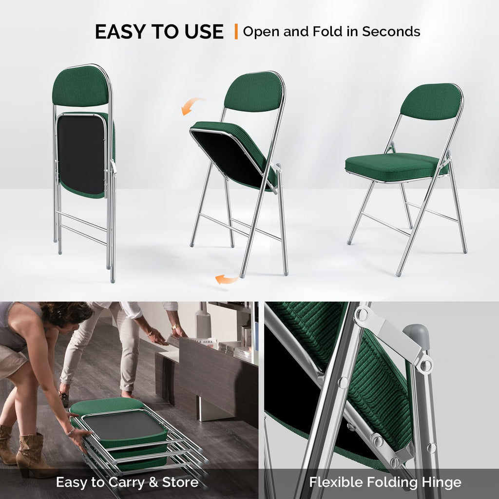 2 Pack Olive Green Folding Chairs with Padded Seat S27435