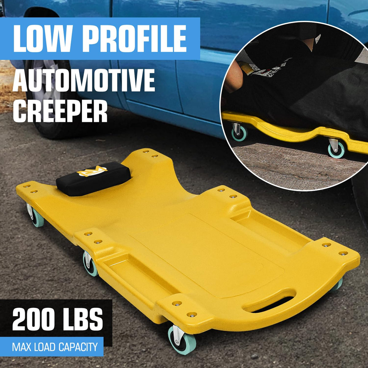 40 Inch Rolling Garage Creeper with Padded Headrest N718548