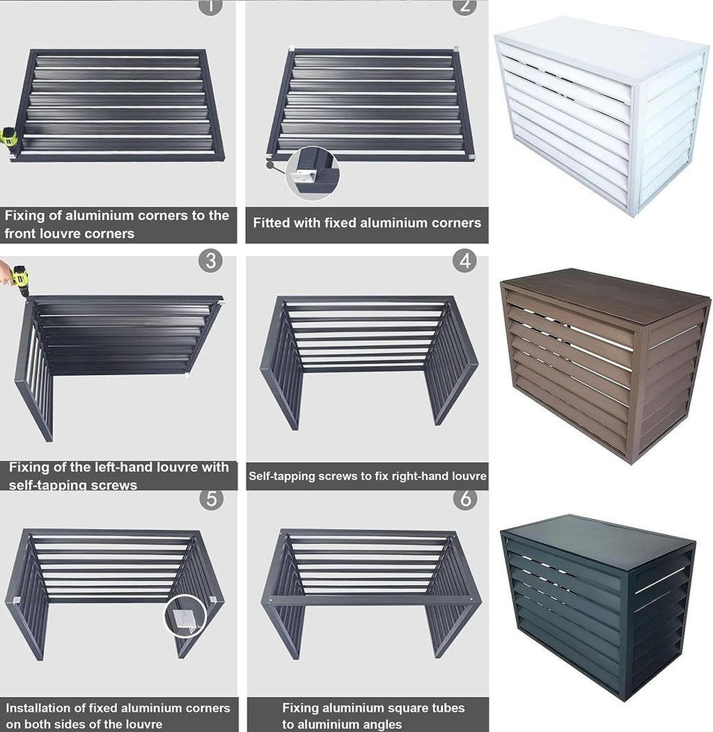 Air Conditioner Fence for Outside Units, Mini Split Pipe Cover, Aluminum AC Cover X834964