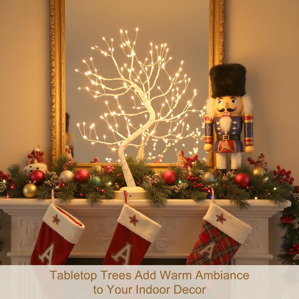 Warm White 108 LED Artificial Birch Tree Lights E683557