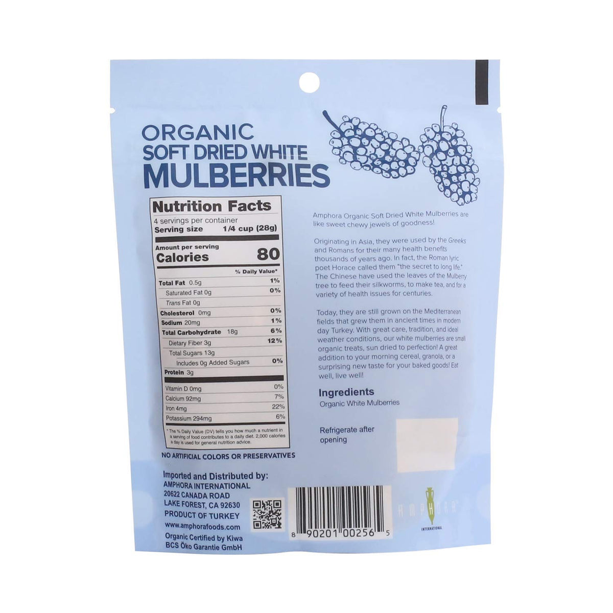 Organic Soft Dried White Mulberries 4 Ounce (Pack of 3) C587643