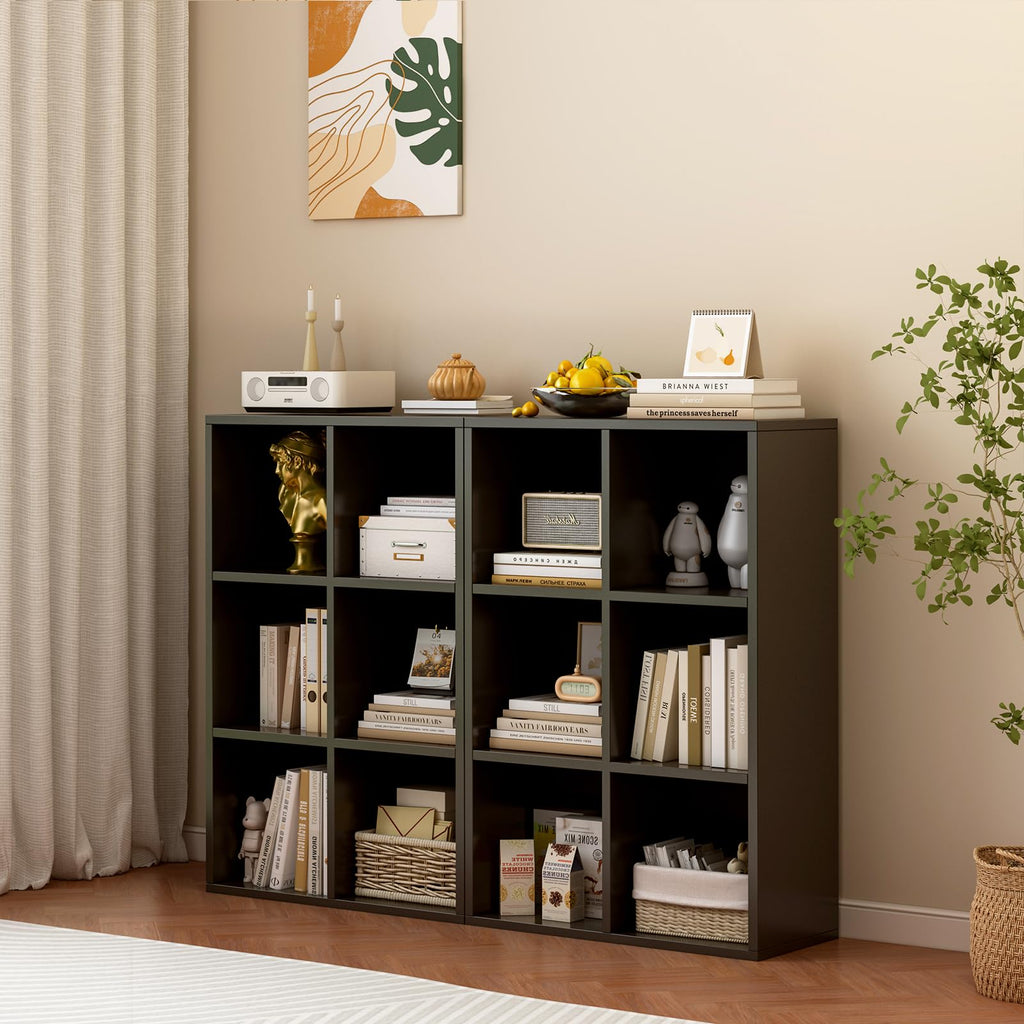 Black 6-Cube Storage Shelf Bookcase X562565