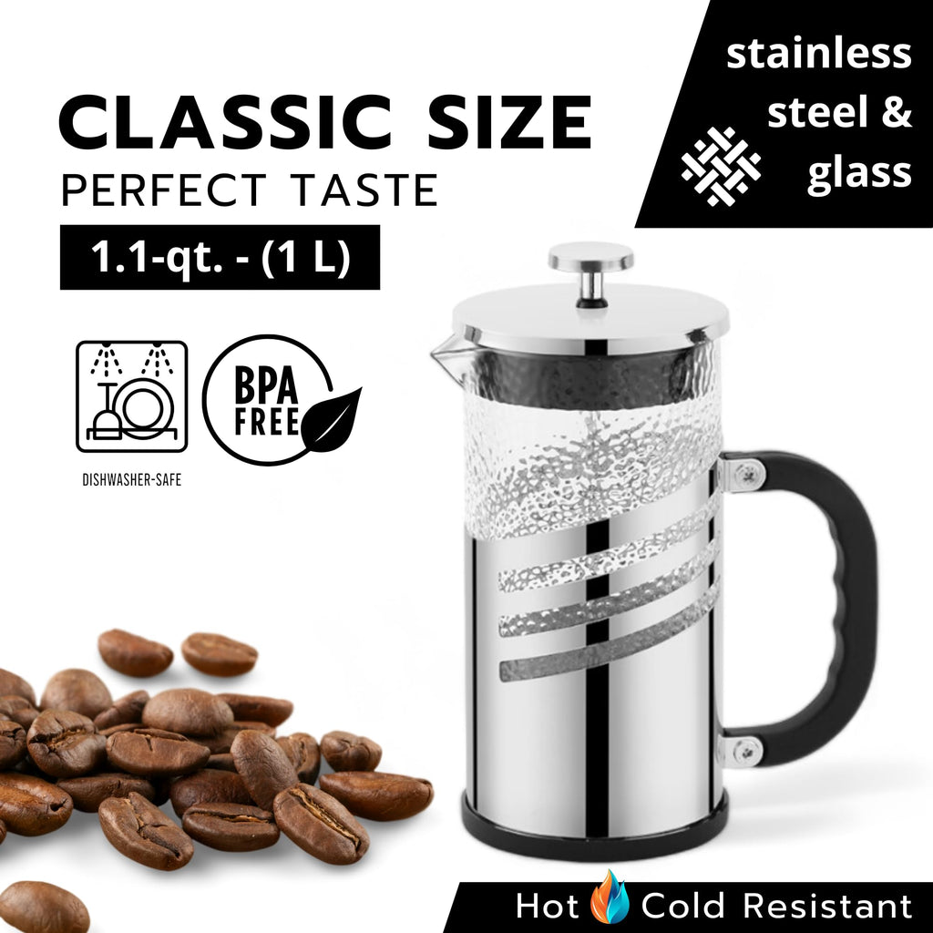 Glass French Press Coffee Maker 1.1-qt. E15274