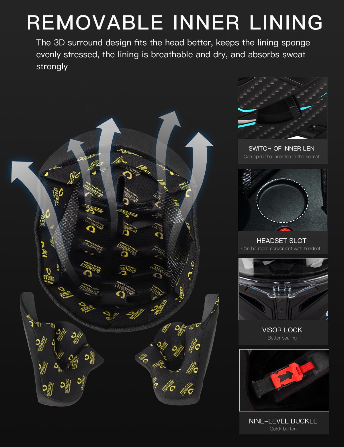 Bluetooth Modular Full-face Motorcycle Helmet C649