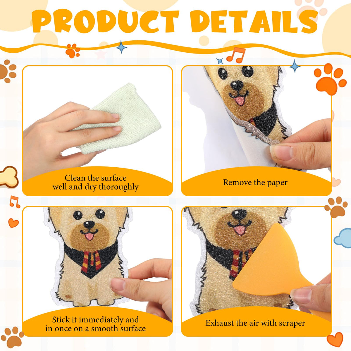 24 Pcs Dog Bathtub Non Slip Stickers R650
