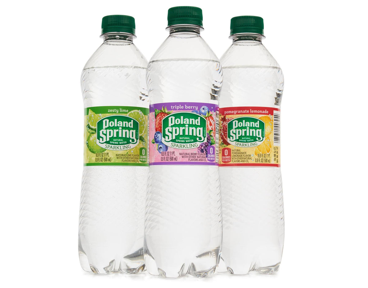 Sparkling Natural Spring Water Variety Pack 24 Half Liter Bottles E9383